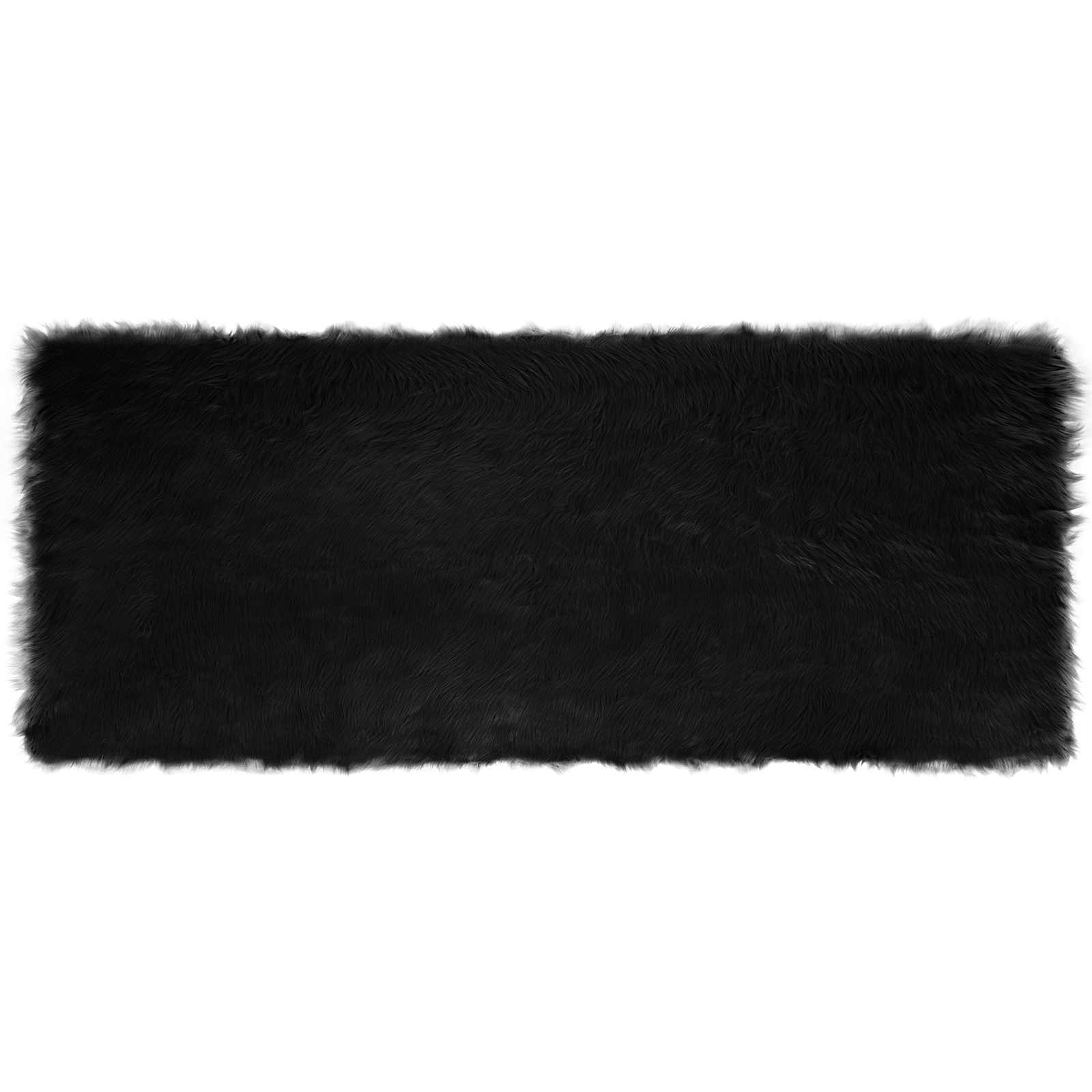 Tepih od umjetne ovčje kože TAFALLA Crna 80 x 200 cm Poliester