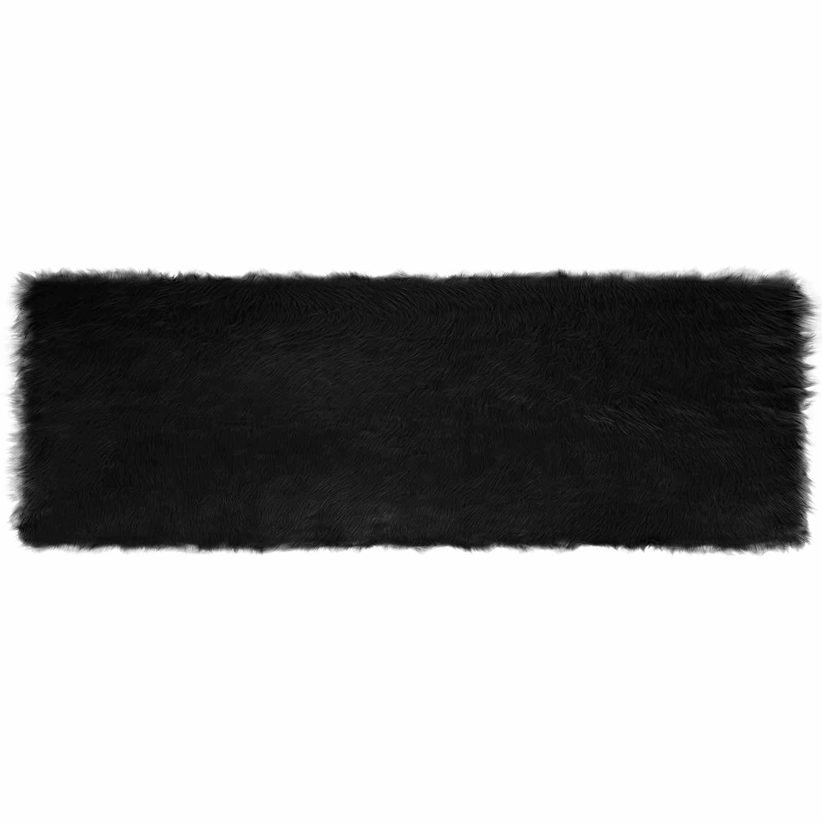 Tepih od umjetne ovčje kože TAFALLA Crna 80 x 250 cm Poliester