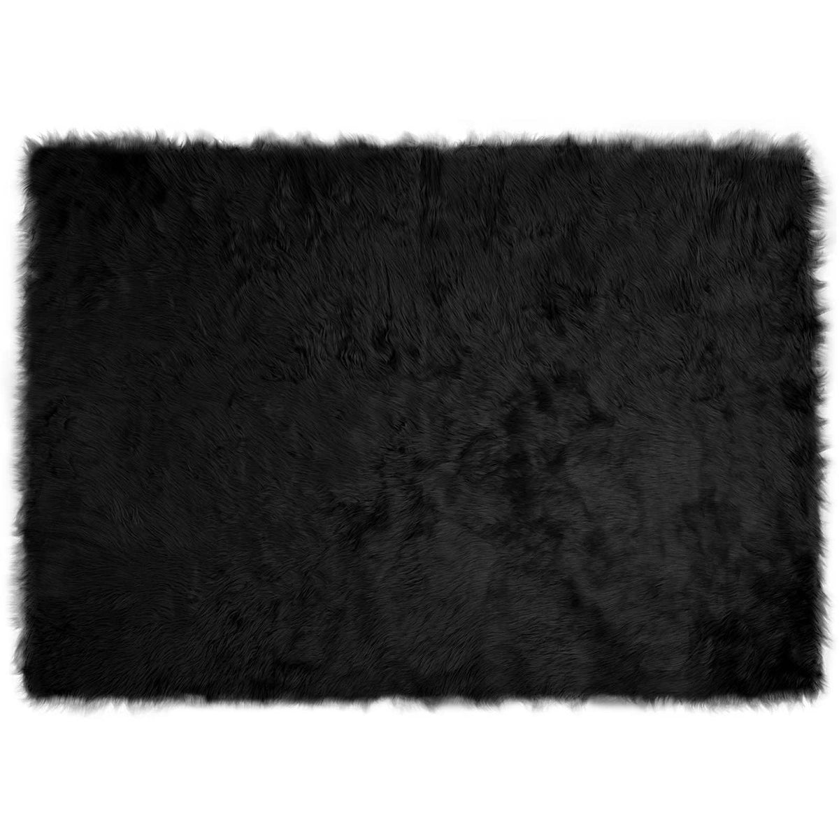 Tepih od umjetne ovčje kože TAFALLA Crna 140 x 200 cm Poliester