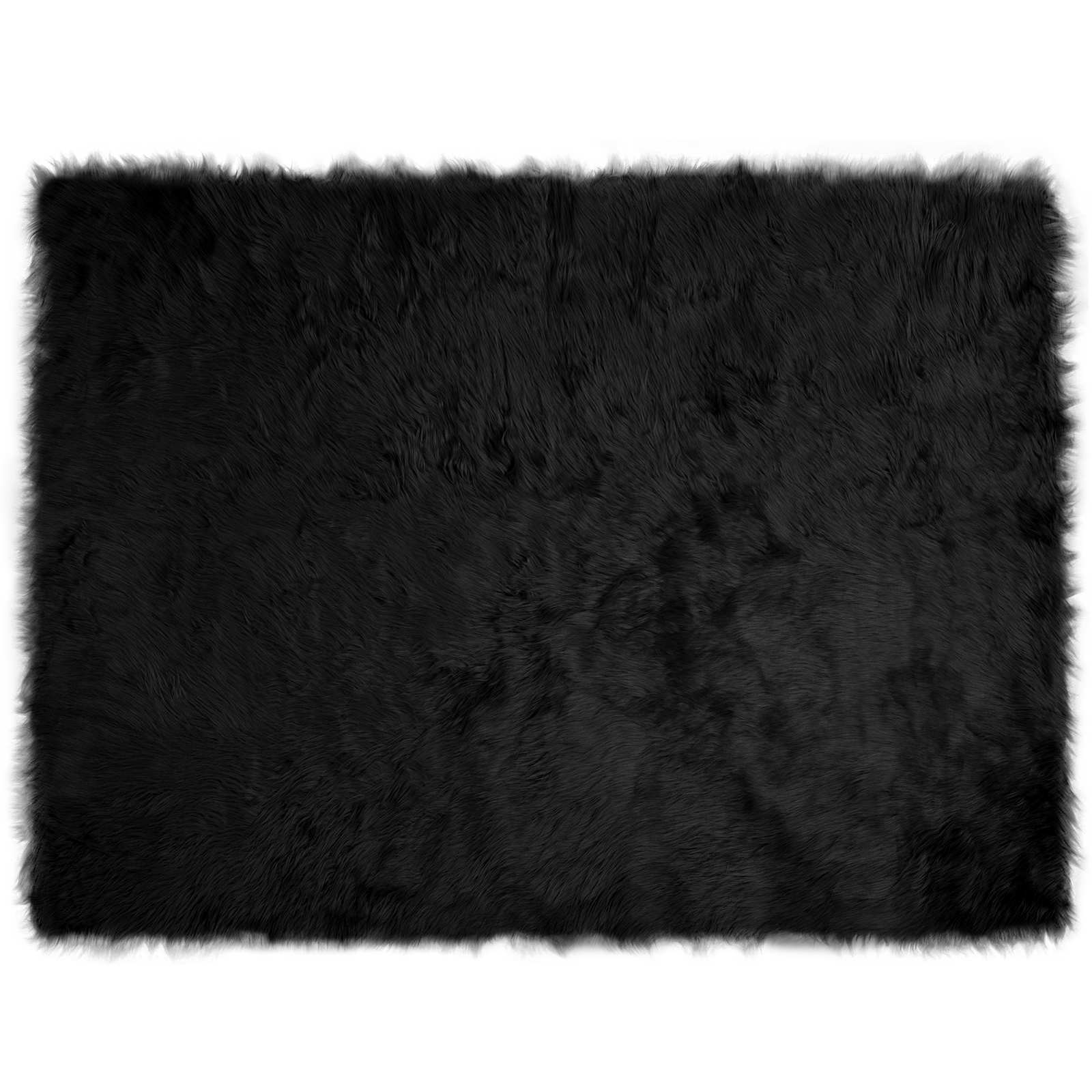 Tepih od umjetne ovčje kože TAFALLA Crna 160 x 230 cm Poliester