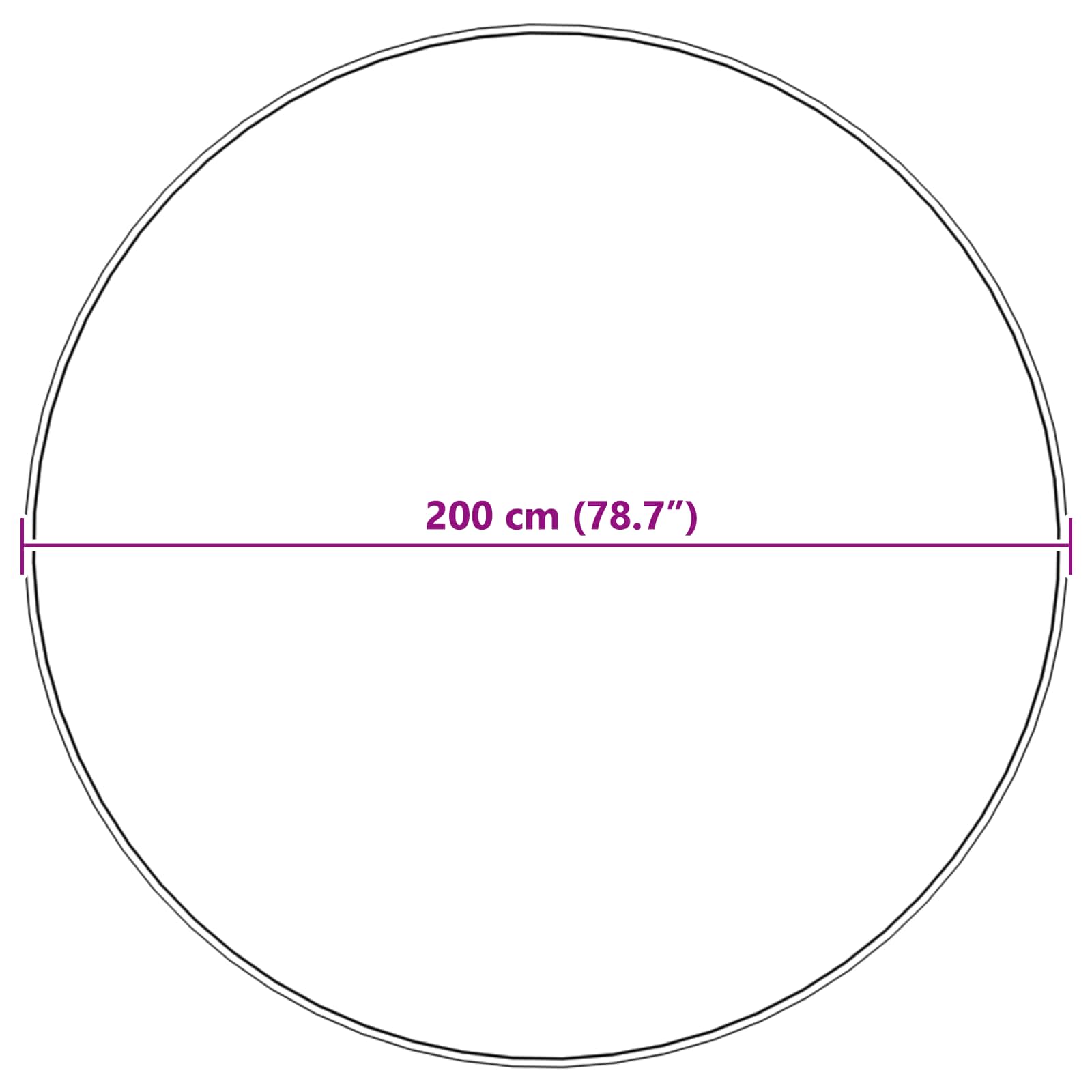 Tepih od umjetne ovčje kože TAFALLA Crna Ø 200 cm Poliester