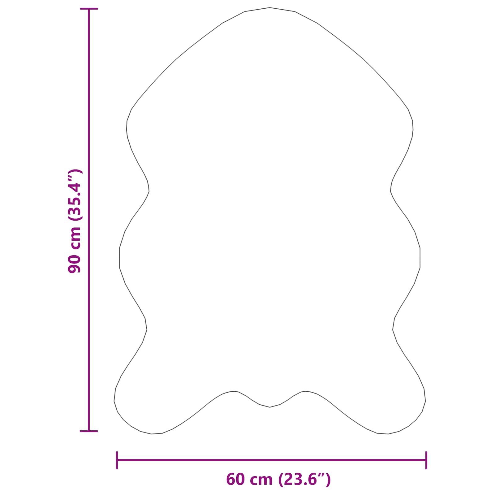 Tepih od umjetne ovčje kože TAFALLA Crna 60 x 90 cm Poliester