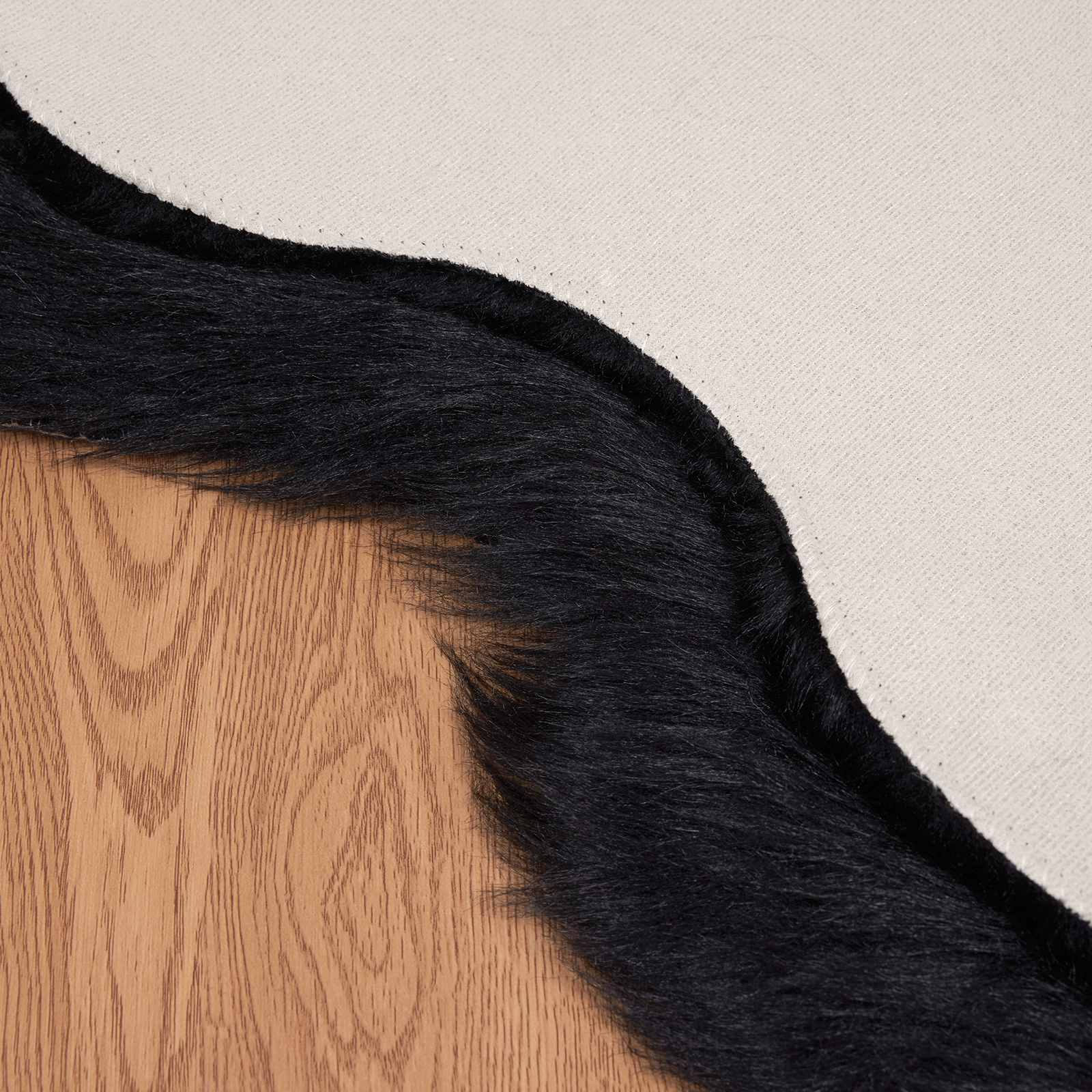 Tepih od umjetne ovčje kože TAFALLA Crna 80 x 120 cm Poliester
