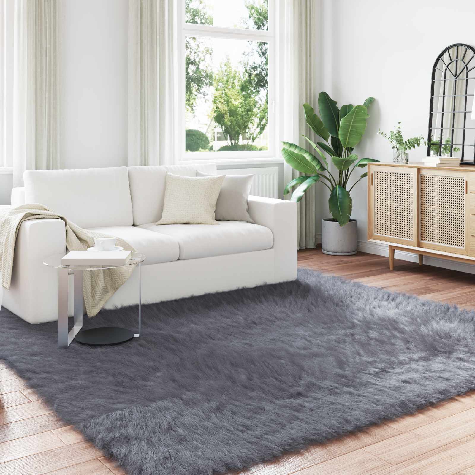 Tepih od umjetne ovčje kože TAFALLA Antracit 200 x 200 cm