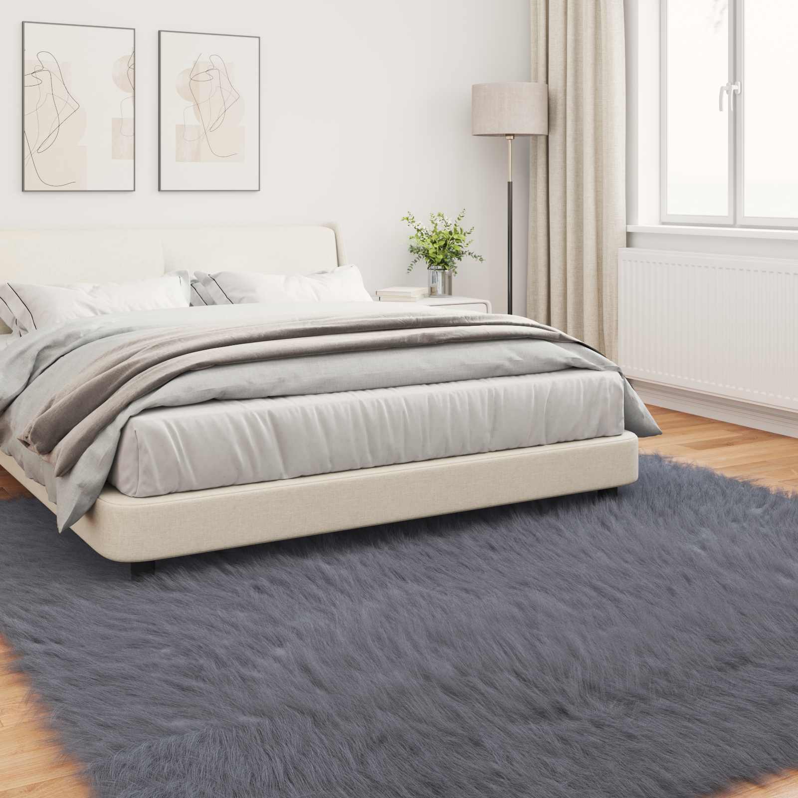 Tepih od umjetne ovčje kože TAFALLA Antracit 200 x 200 cm