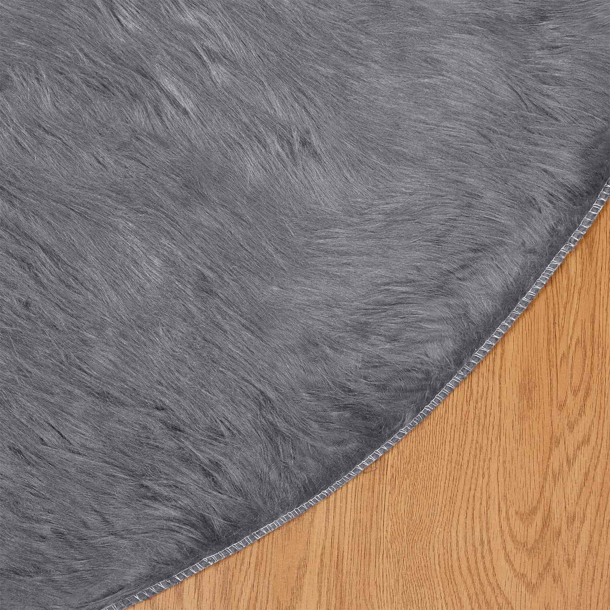 Tepih od umjetne ovčje kože TAFALLA Antracit Ø 80 cm Poliester