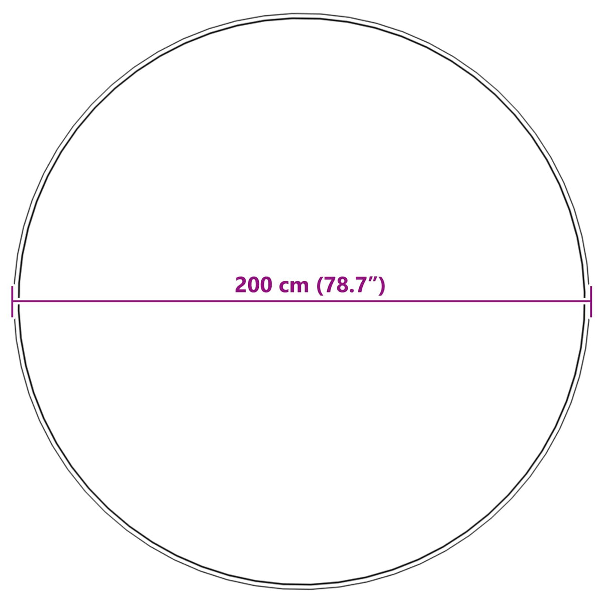 Tepih od umjetne ovčje kože TAFALLA Antracit Ø 200 cm Poliester