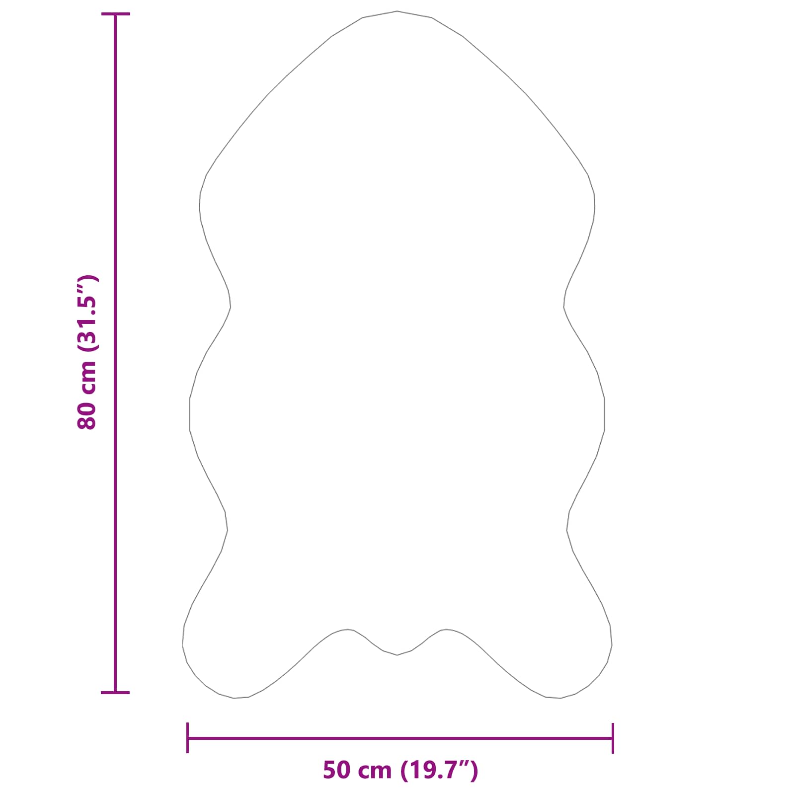 Tepih od umjetne ovčje kože TAFALLA Antracit 50 x 80 cm