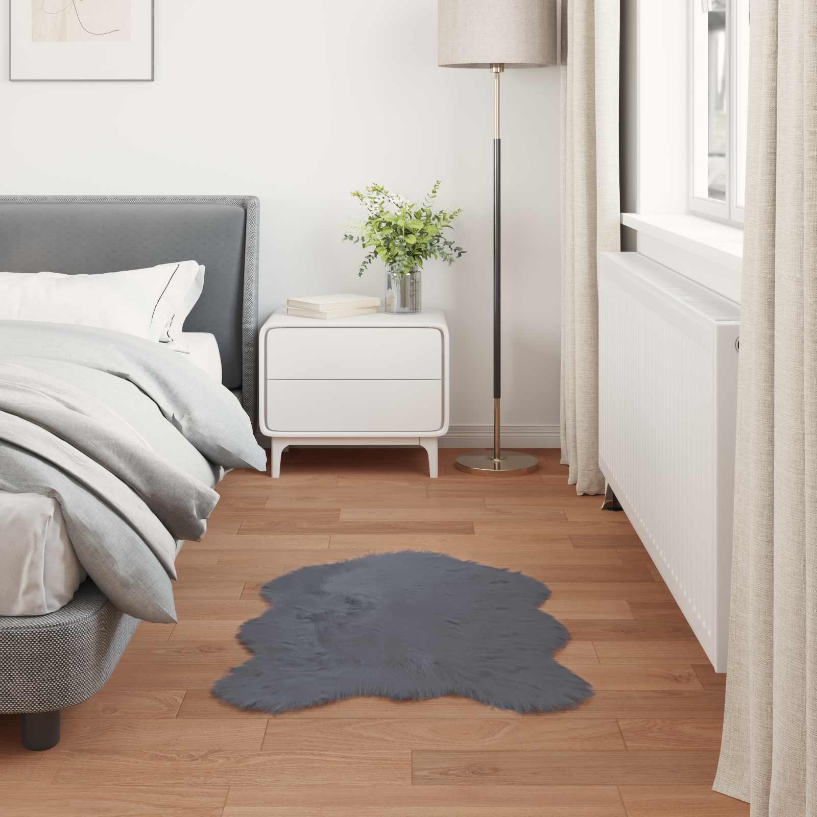 Tepih od umjetne ovčje kože TAFALLA Antracit 60 x 90 cm
