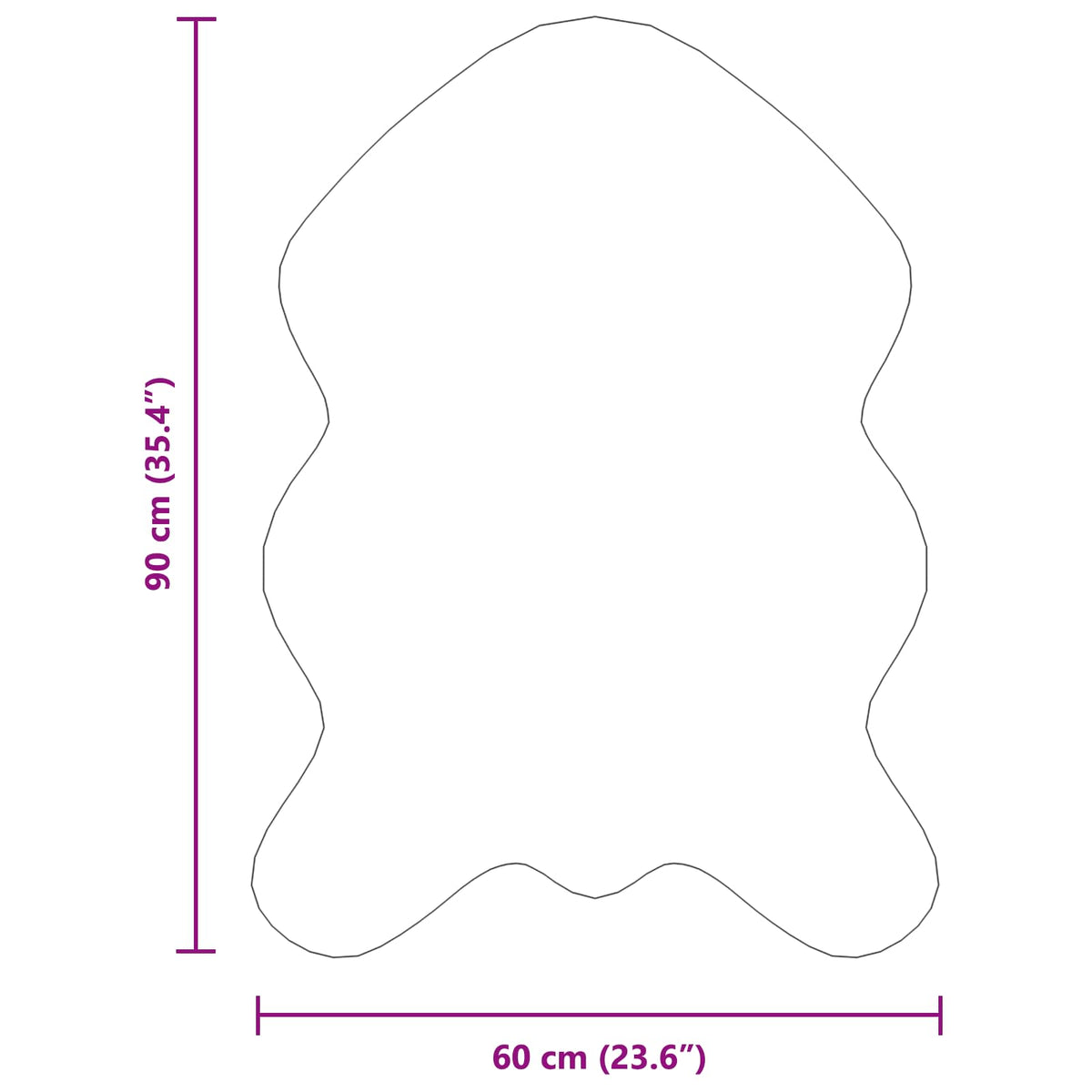 Tepih od umjetne ovčje kože TAFALLA Antracit 60 x 90 cm