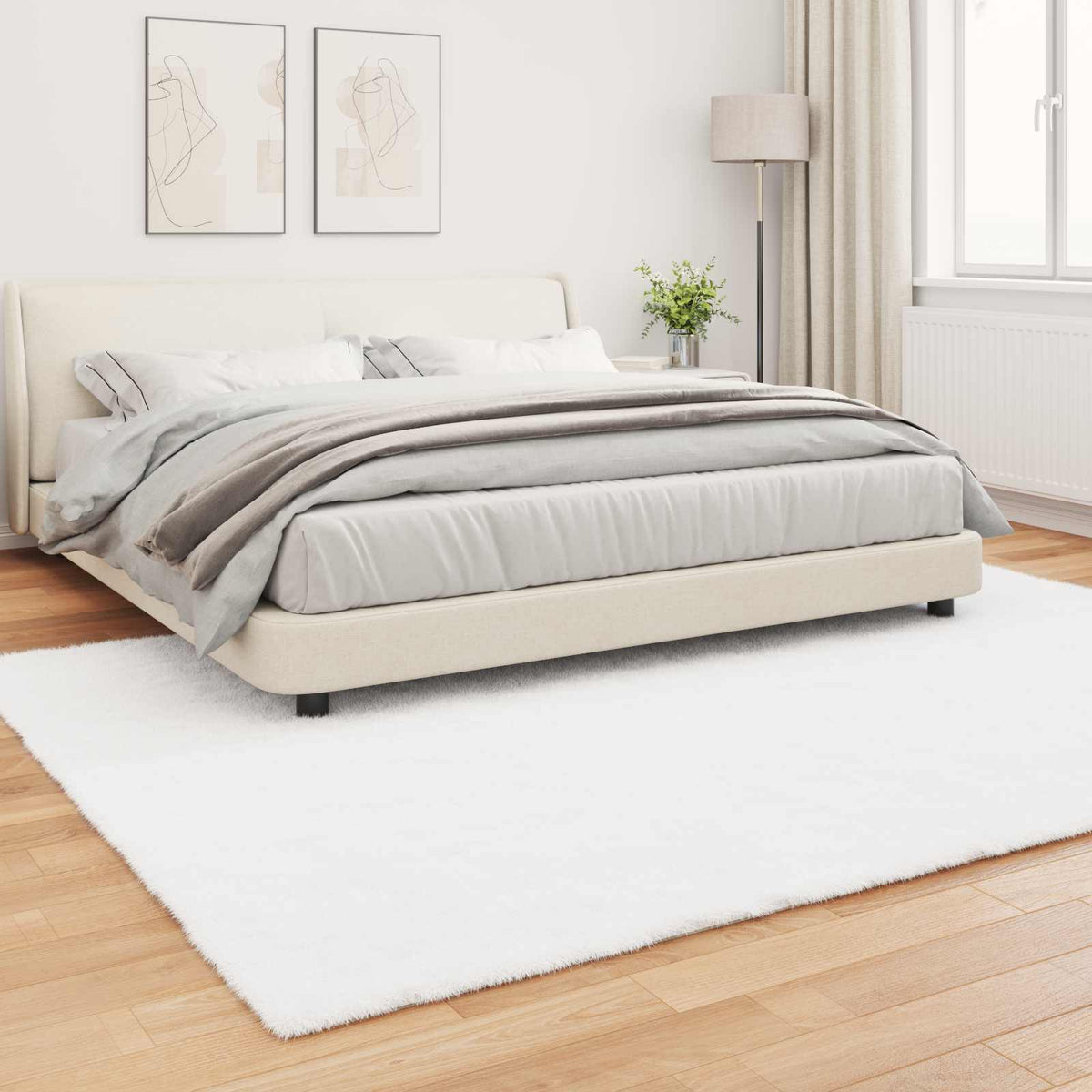 Protuklizni tepih od umjetnog zečjeg krzna OLITE Bijela 200 x 280 cm