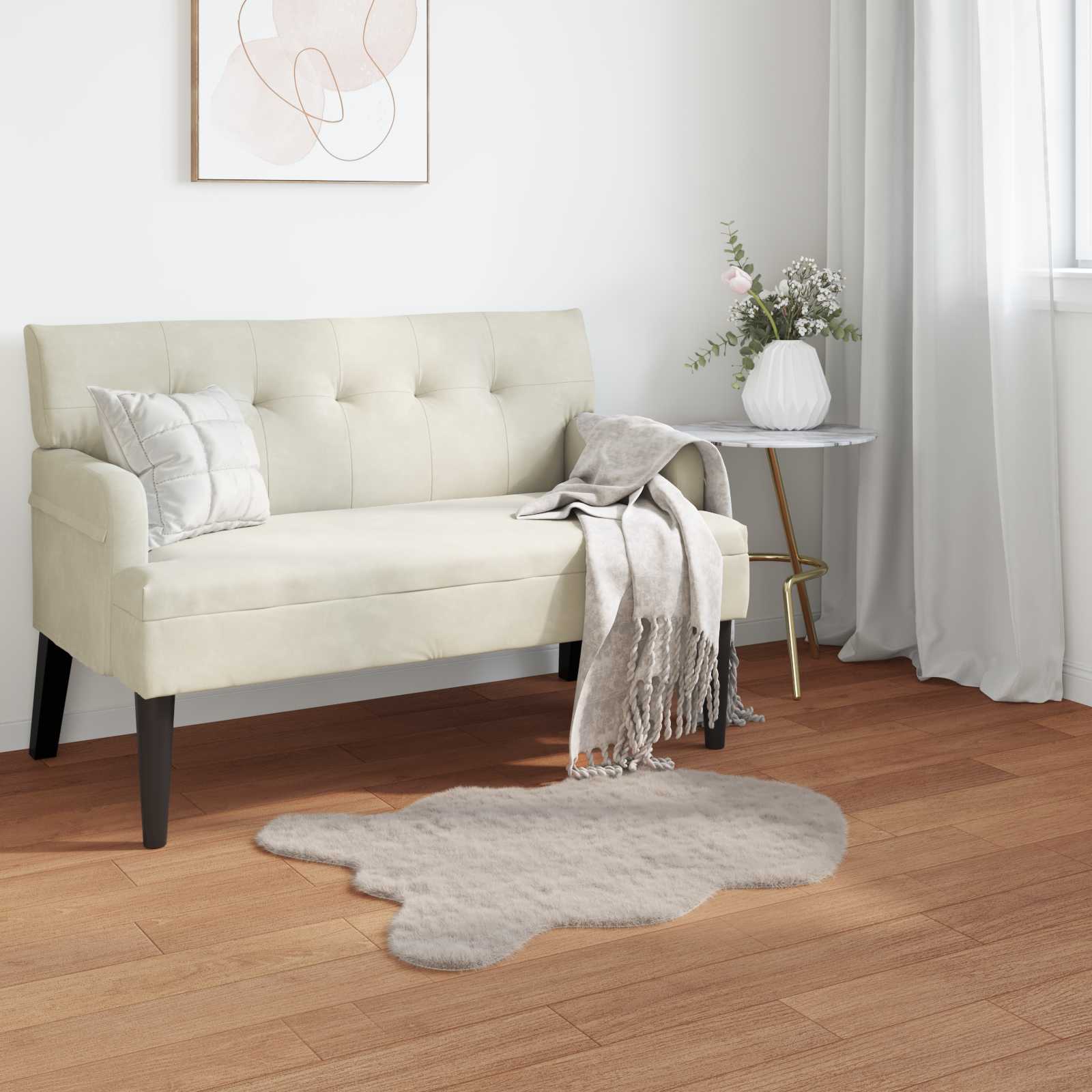 Protuklizni tepih od umjetnog zečjeg krzna OLITE Bež 50 x 80 cm