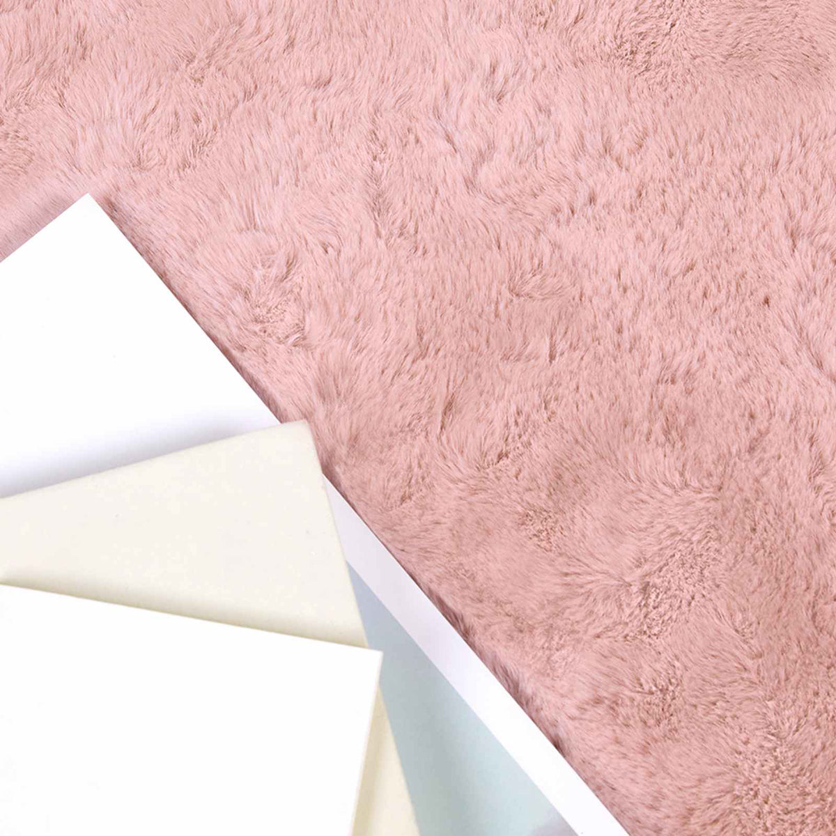 Protuklizni tepih od umjetnog zečjeg krzna OLITE Ružičasta 240 x 240 cm