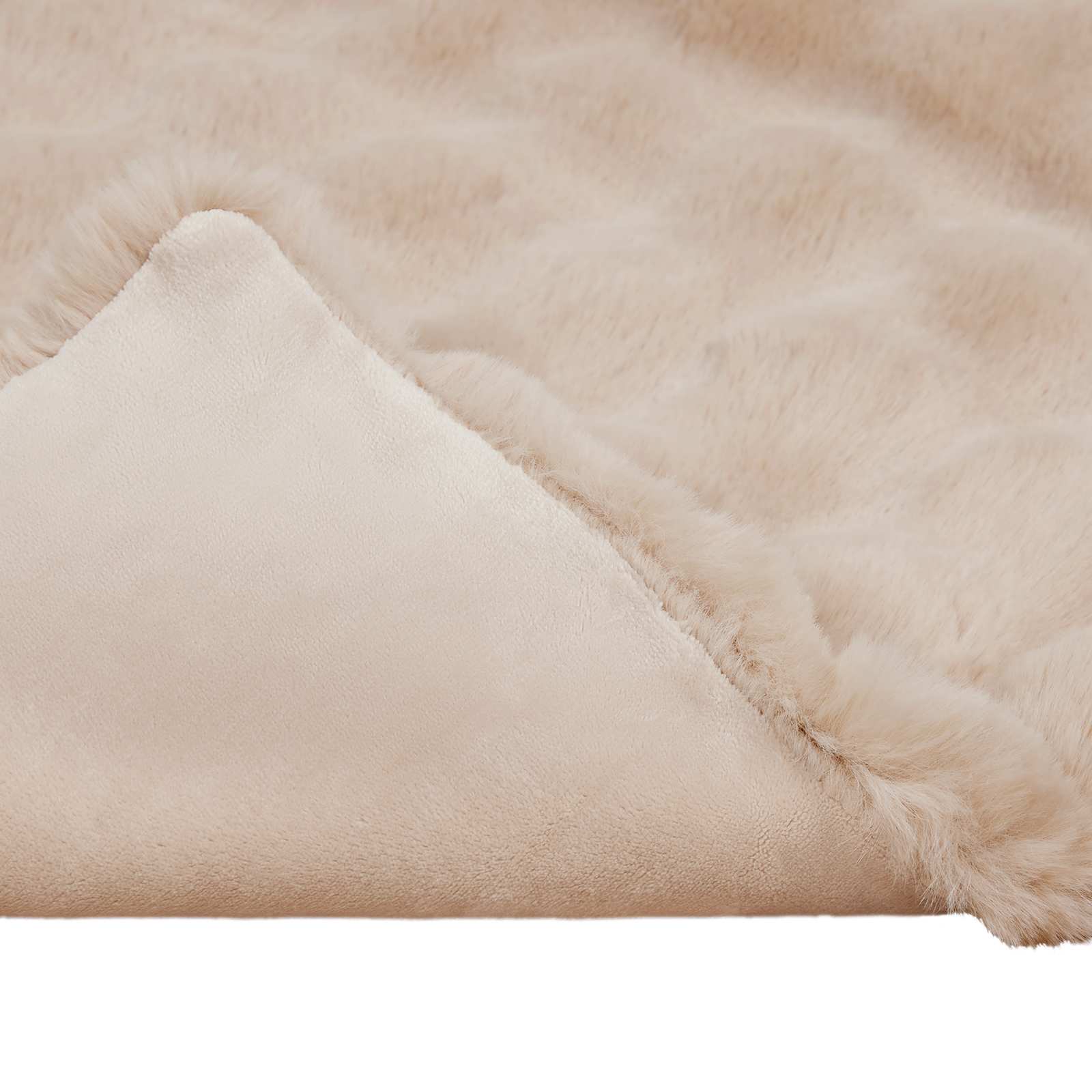 Protuklizna deka od umjetnog zečjeg krzna Olite 4 pcs Bež