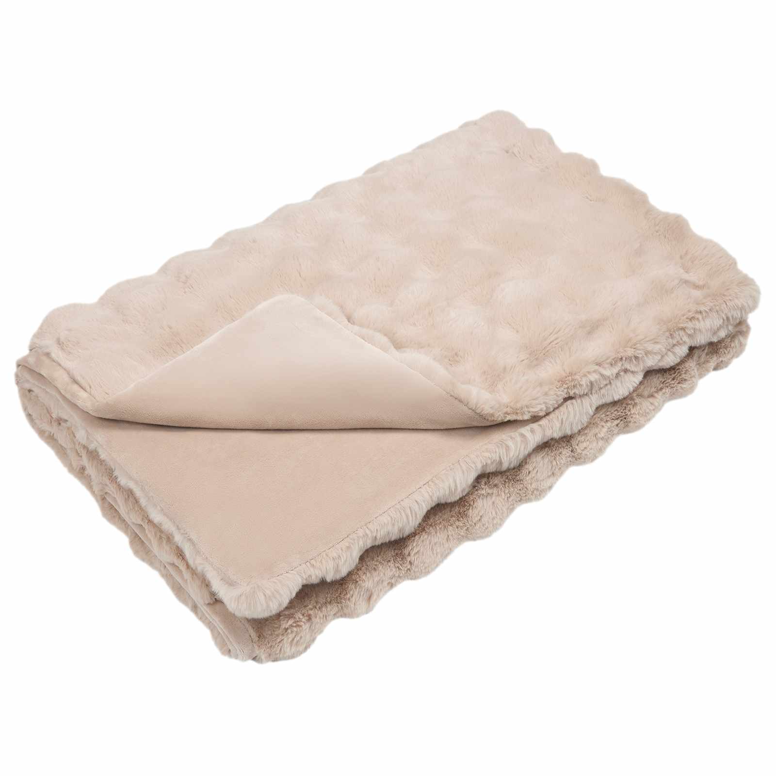 Protuklizna deka od umjetnog zečjeg krzna Olite 4 pcs Bež