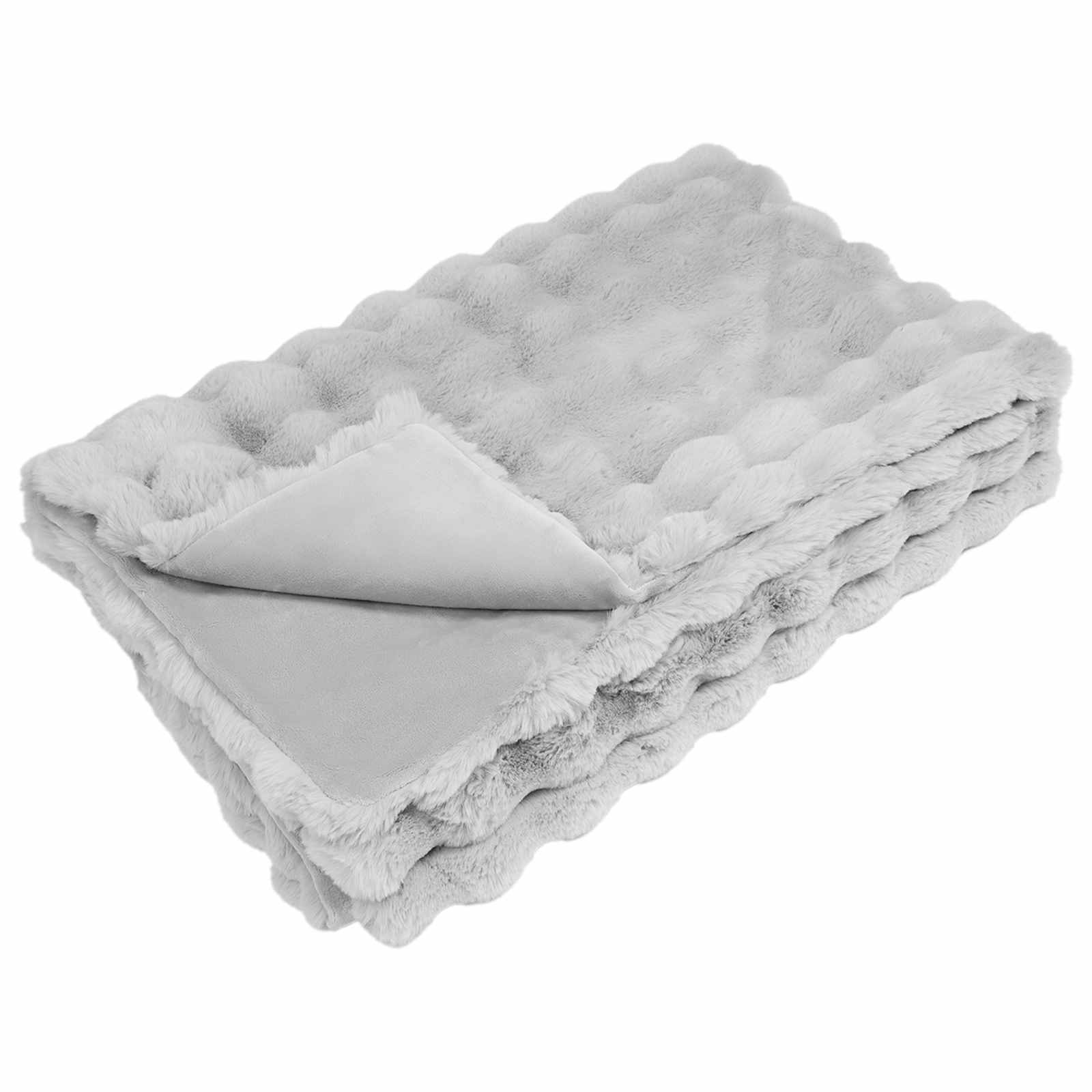 Protuklizna deka od umjetnog zečjeg krzna Olite 4 pcs Siva