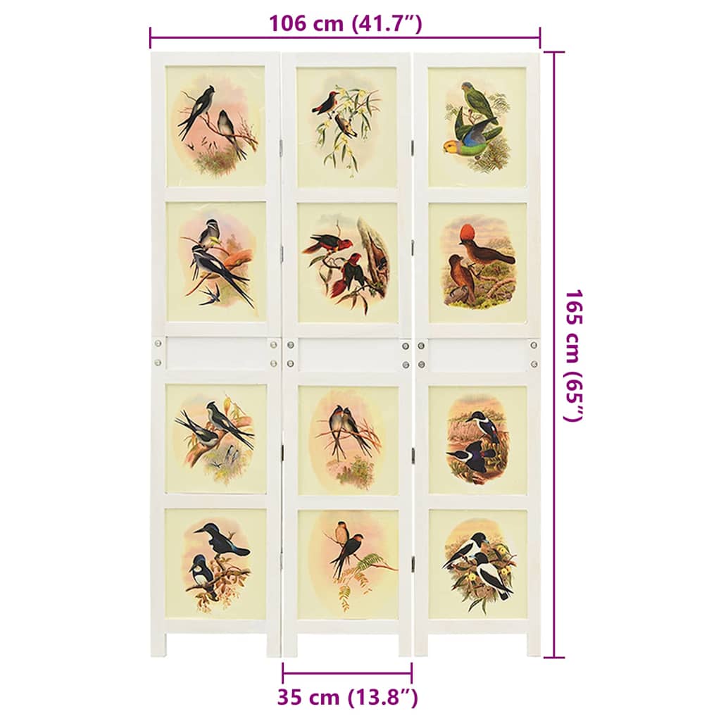 Romdivider Panel Bijelo 106 x 165 cm MDF