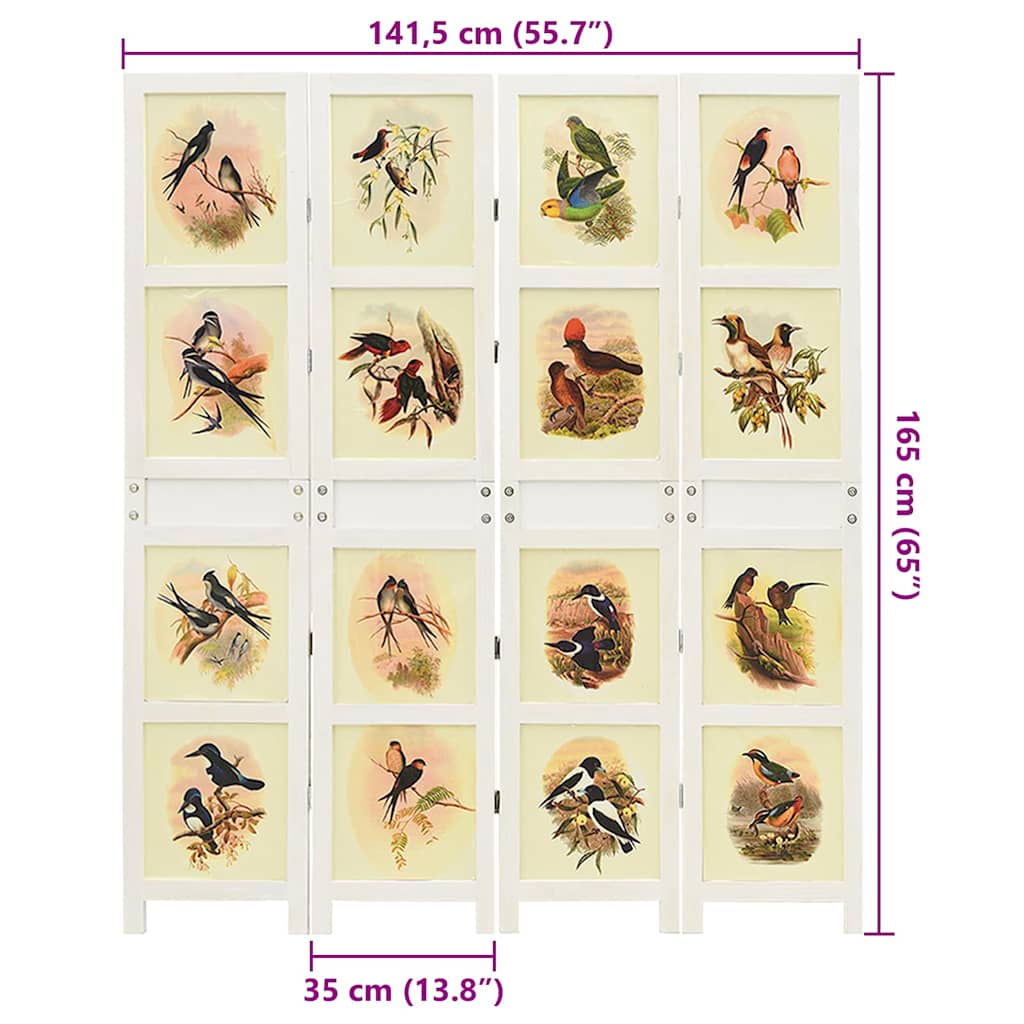 Romdivider Panel Bijelo 141,5 x 165 cm MDF