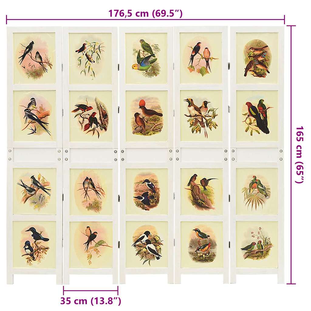 Romdivider Panel Bijelo 176,5 x 165 cm MDF