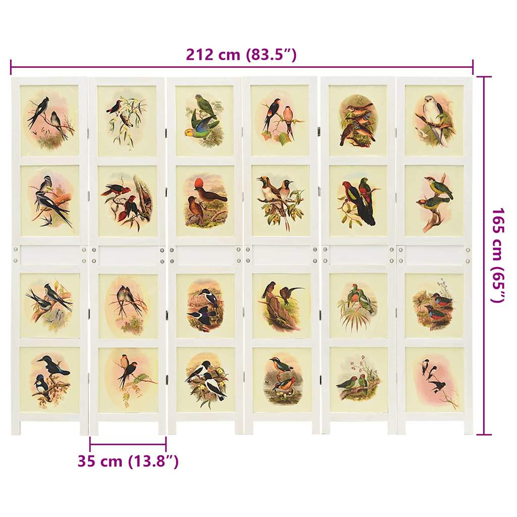 Romdivider Panel Bijelo 212 x 165 cm MDF