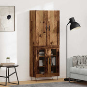 Highboard 2 pcs Staro drvo Inženjersko drvo i staklo