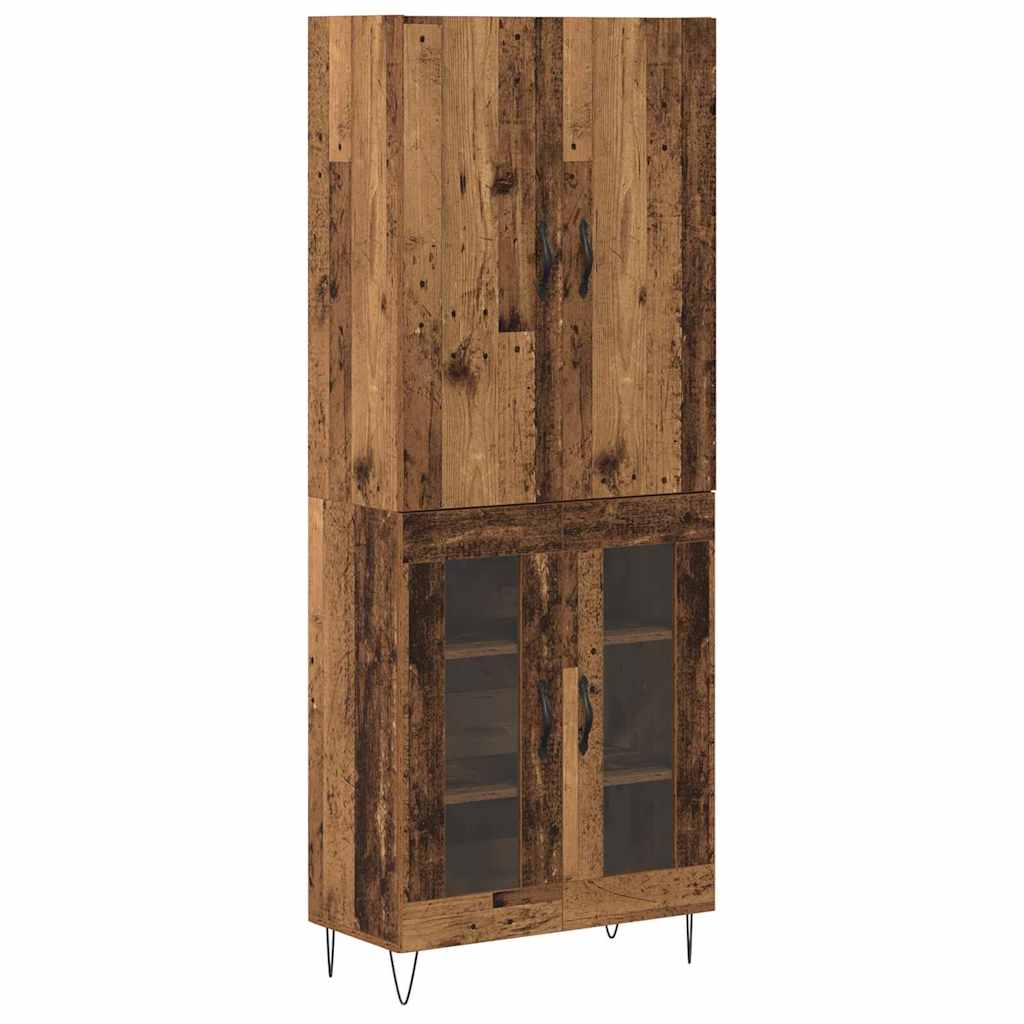 Highboard 2 pcs Staro drvo Inženjersko drvo i staklo