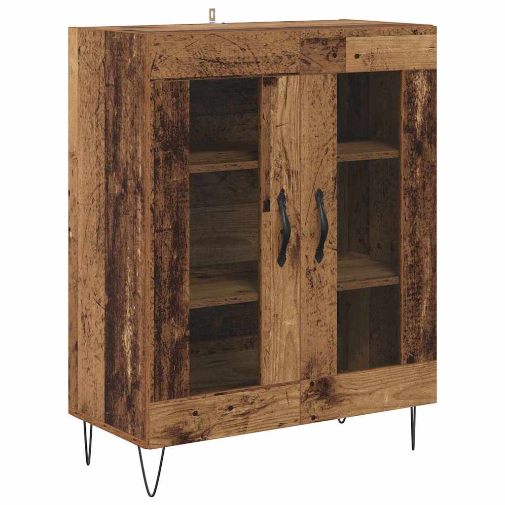 Highboard 2 pcs Staro drvo Inženjersko drvo i staklo