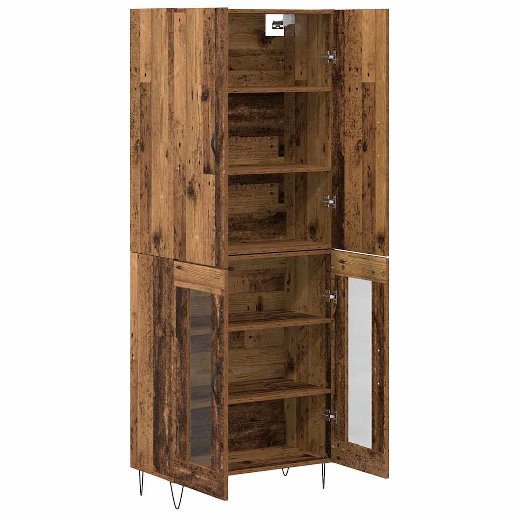 Highboard 2 pcs Staro drvo Inženjersko drvo i staklo