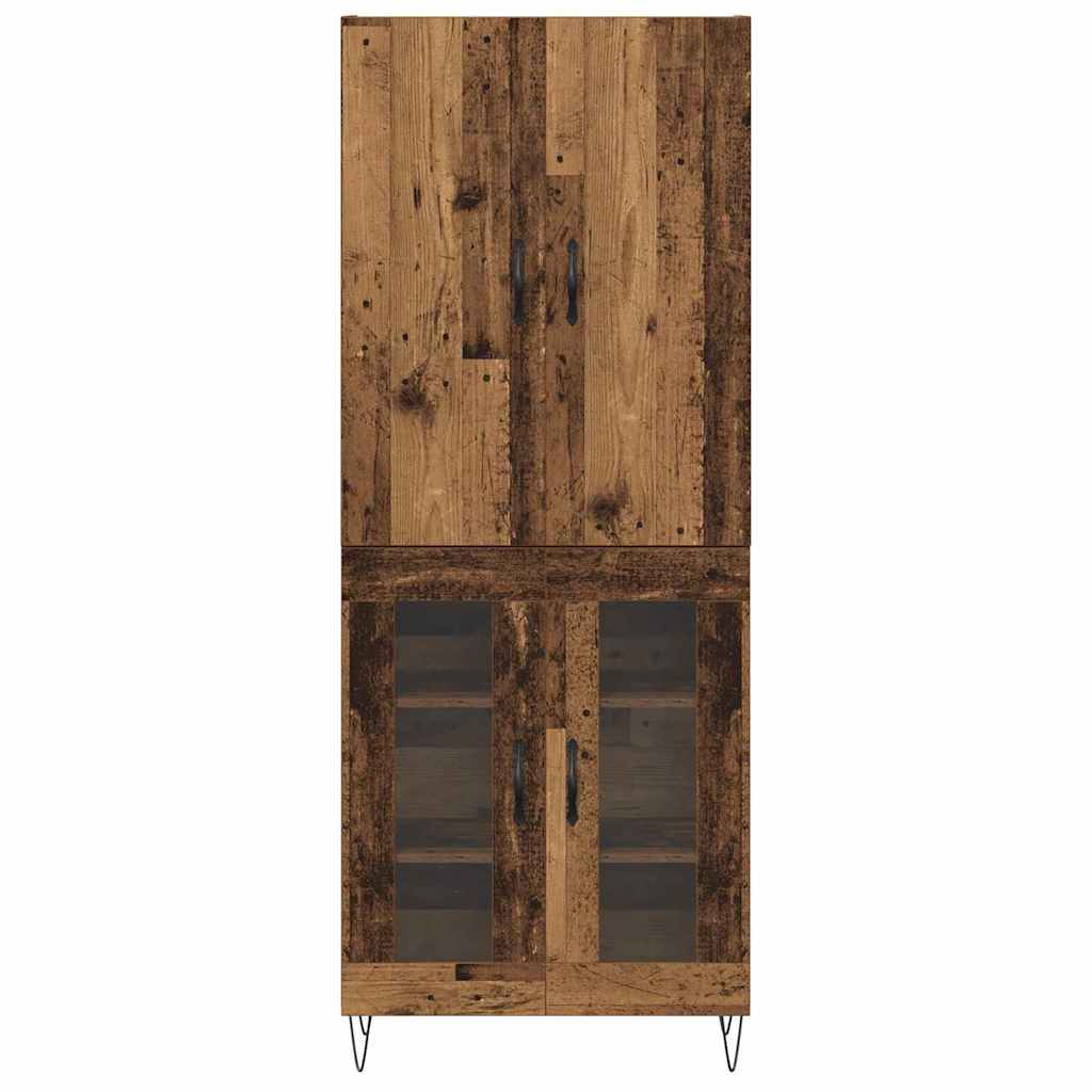 Highboard 2 pcs Staro drvo Inženjersko drvo i staklo