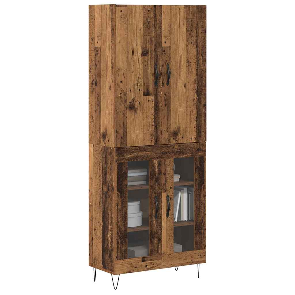 Highboard 2 pcs Staro drvo Inženjersko drvo i staklo