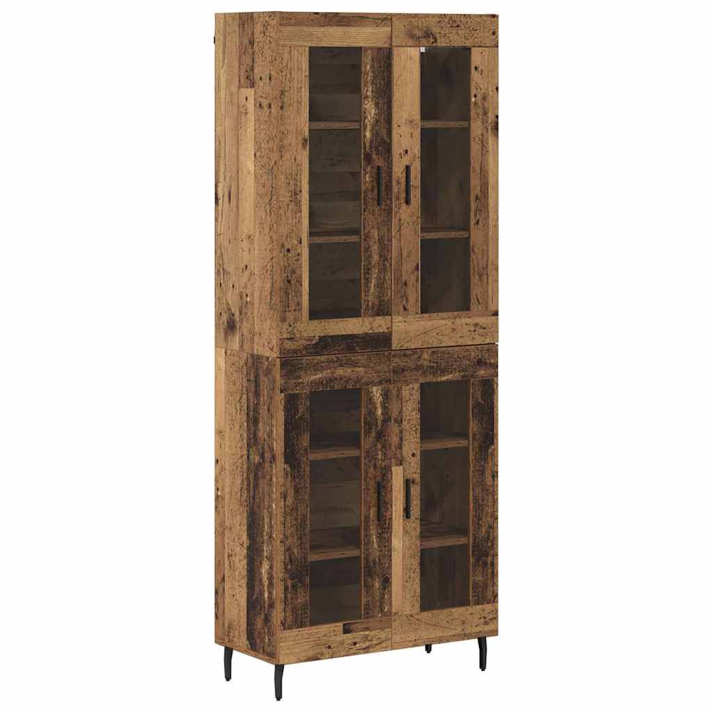 Highboard 2 pcs Staro drvo Inženjerska drva i staklo