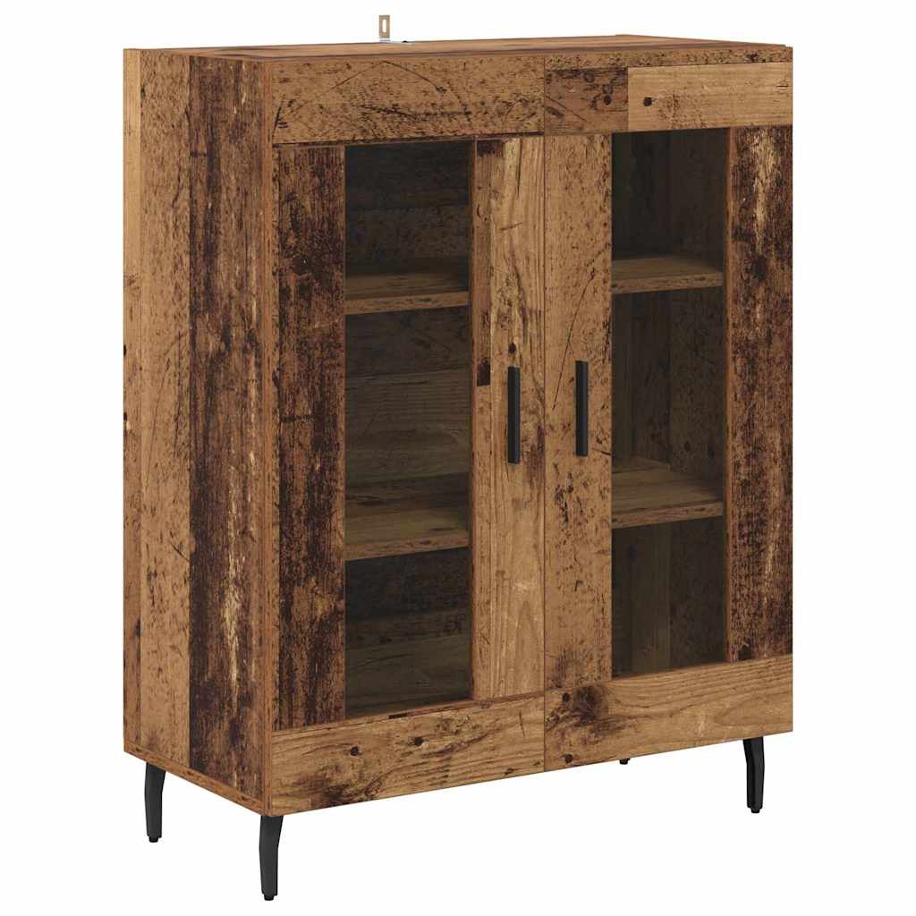 Highboard 2 pcs Staro drvo Inženjerska drva i staklo