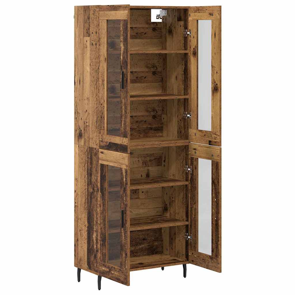 Highboard 2 pcs Staro drvo Inženjerska drva i staklo
