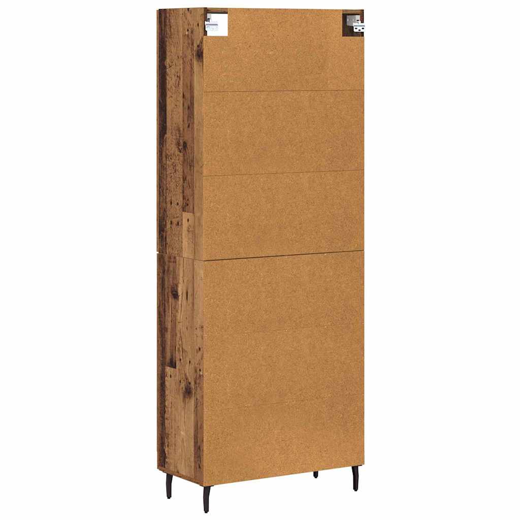 Highboard 2 pcs Staro drvo Inženjerska drva i staklo
