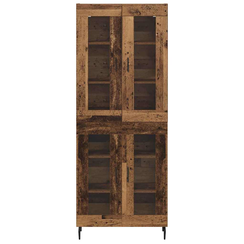 Highboard 2 pcs Staro drvo Inženjerska drva i staklo