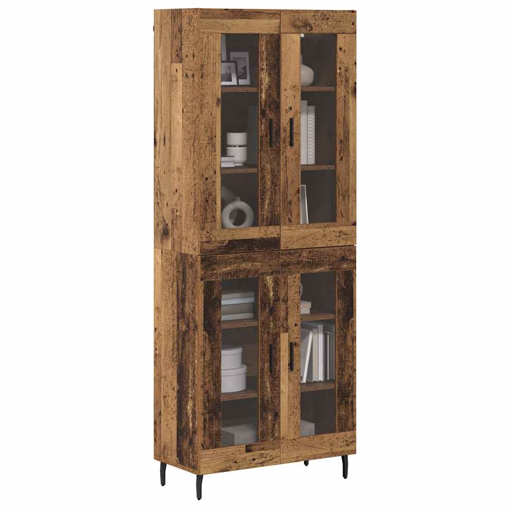 Highboard 2 pcs Staro drvo Inženjerska drva i staklo