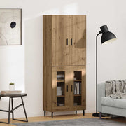 Highboard 2 pcs Staro drvo 69,5 x 34 x 180 cm Konstruirano drvo
