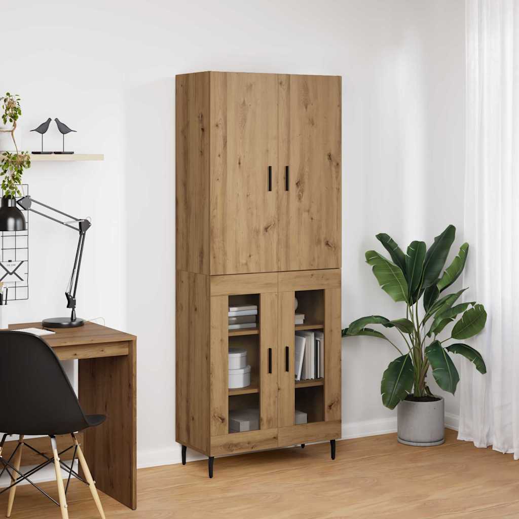 Highboard 2 pcs Staro drvo 69,5 x 34 x 180 cm Konstruirano drvo