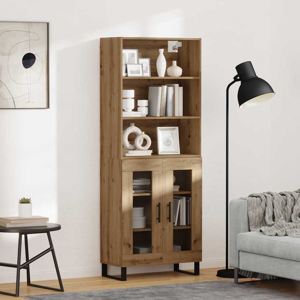 Highboard 2 pcs Umjetnički hrast Konstruirano drvo