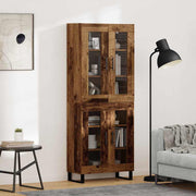 Highboard 2 pcs Staro drvo Inženjerska drva i staklo