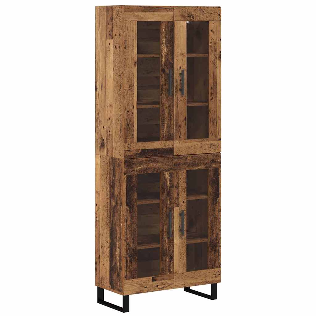 Highboard 2 pcs Staro drvo Inženjerska drva i staklo