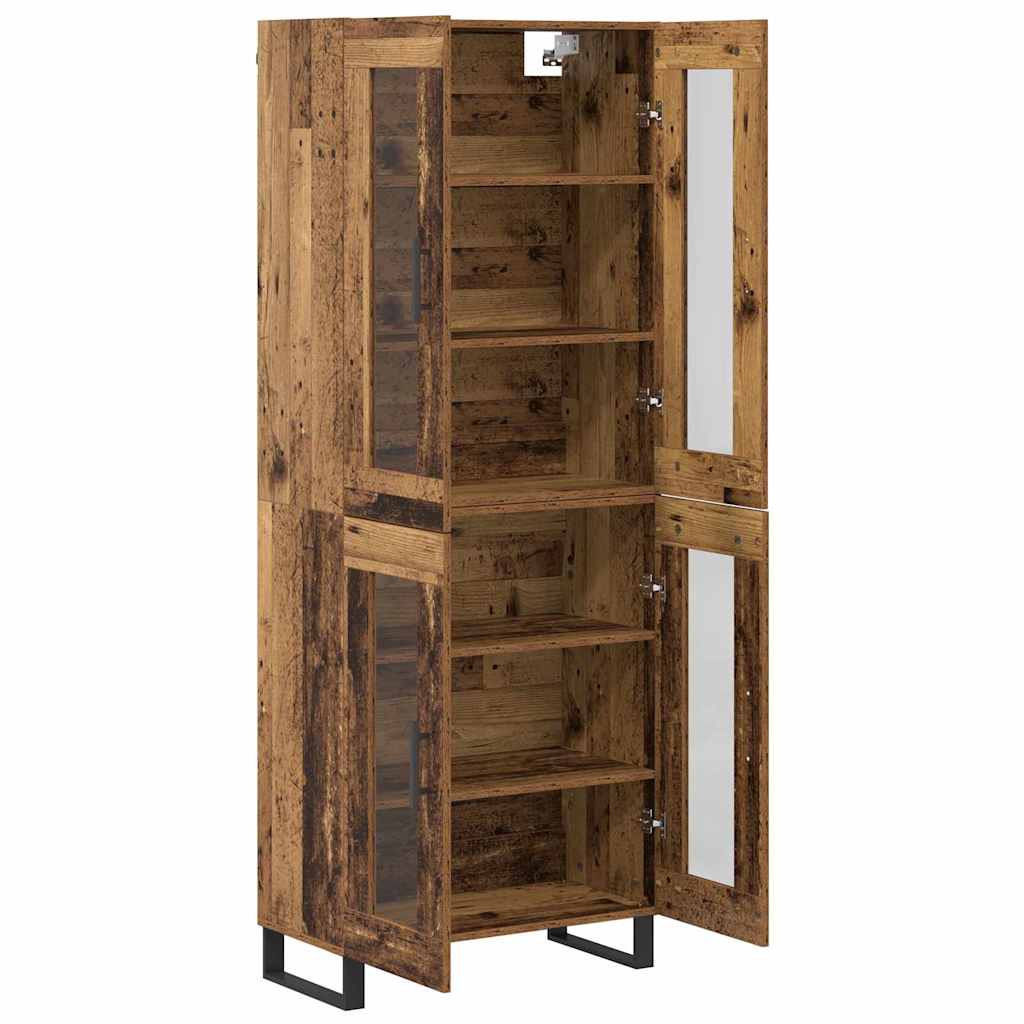 Highboard 2 pcs Staro drvo Inženjerska drva i staklo