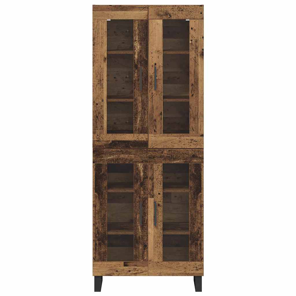 Highboard 2 pcs Staro drvo Inženjerska drva i staklo