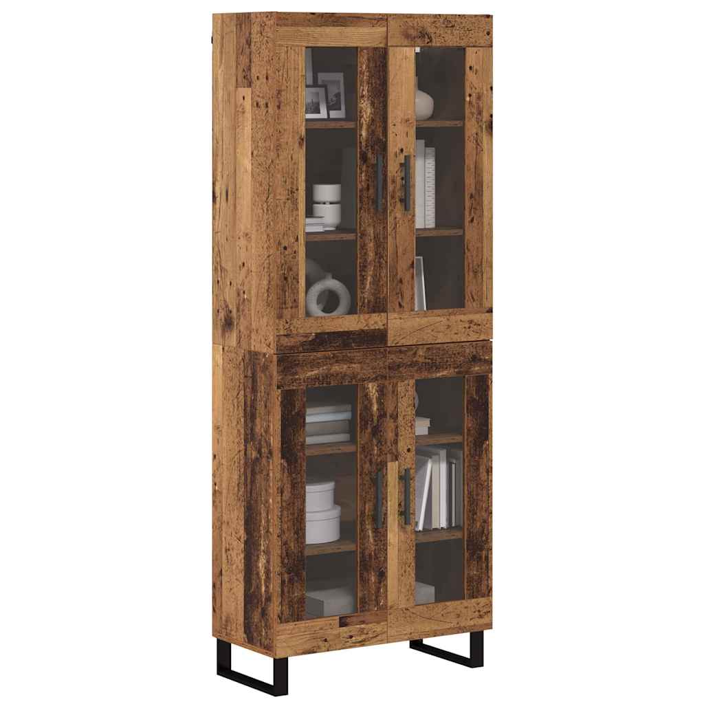 Highboard 2 pcs Staro drvo Inženjerska drva i staklo