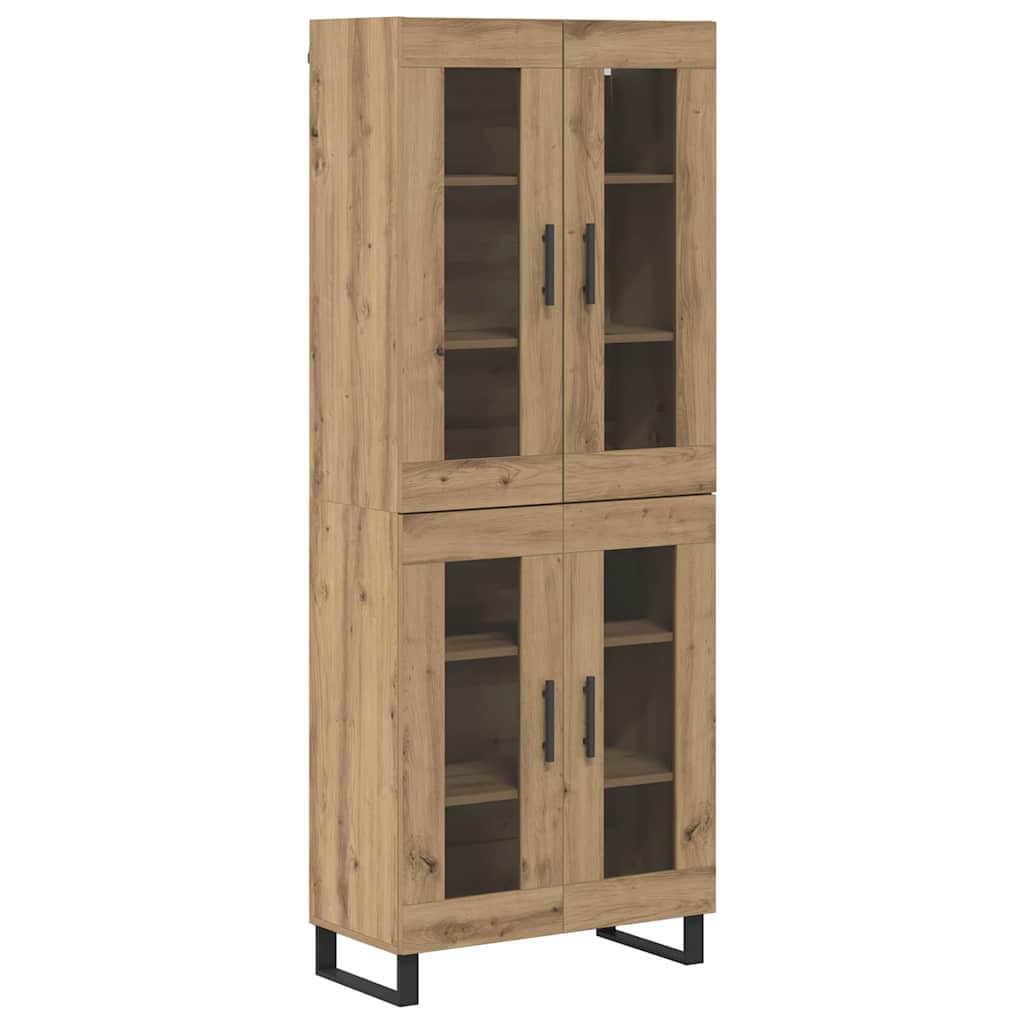 Highboard 2 pcs Umjetnički hrast Inženjerska drva i staklo