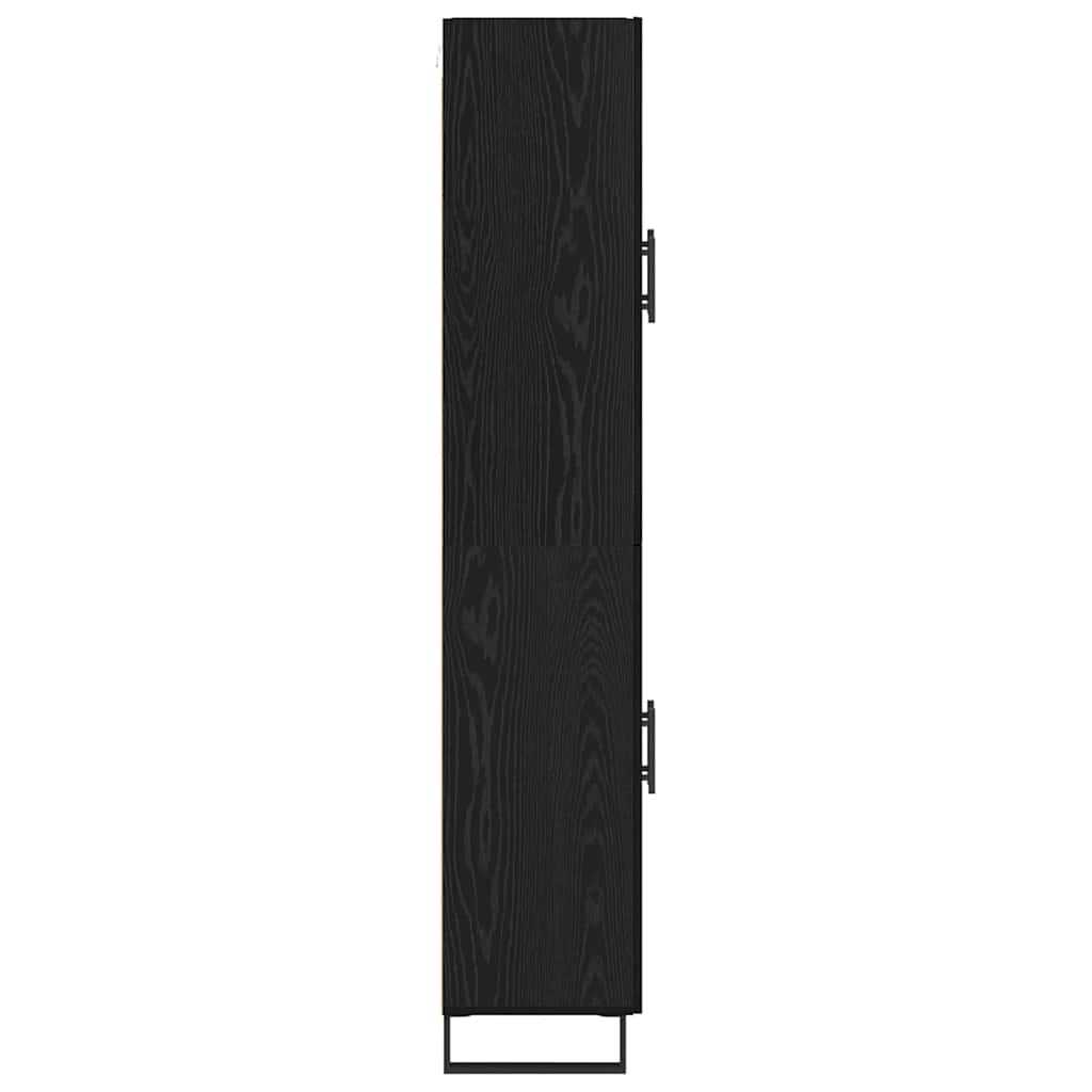 Highboard 2 pcs Crni hrast Inženjerska drva i staklo