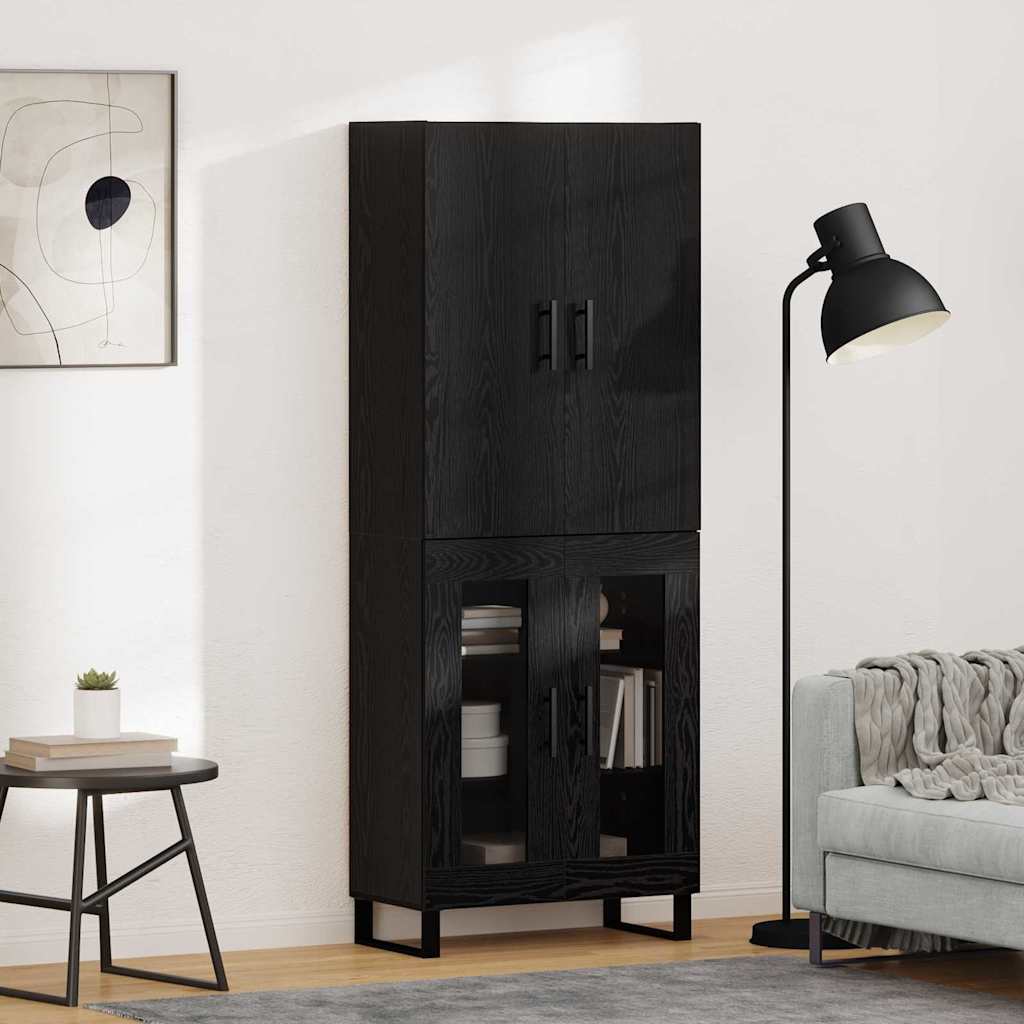 Highboard 2 pcs Crni hrast 69,5 x 34 x 180 cm