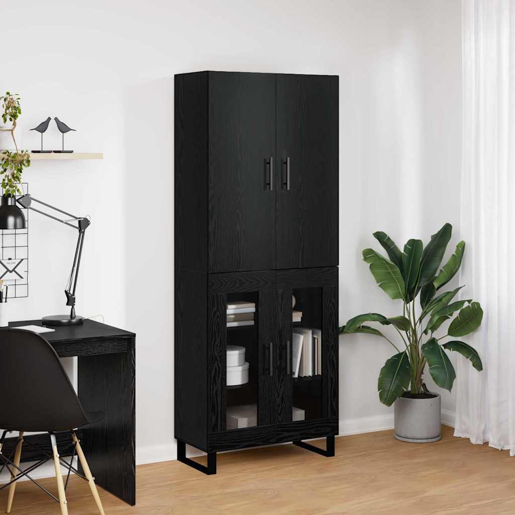 Highboard 2 pcs Crni hrast 69,5 x 34 x 180 cm