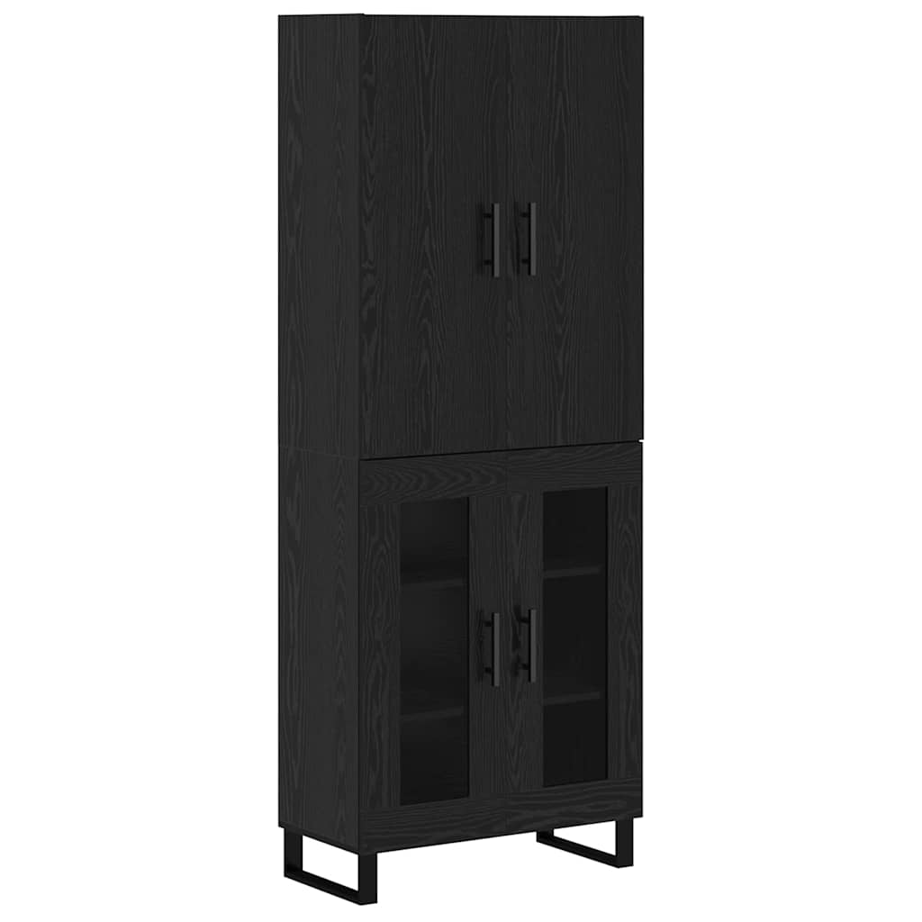 Highboard 2 pcs Crni hrast 69,5 x 34 x 180 cm