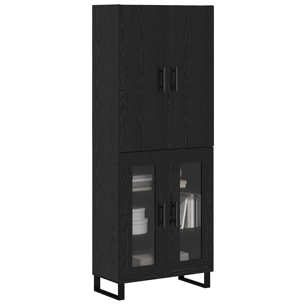 Highboard 2 pcs Crni hrast 69,5 x 34 x 180 cm